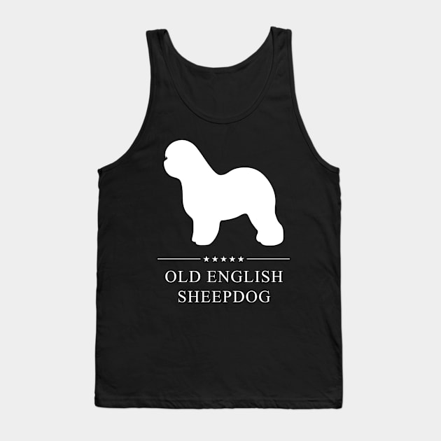 Old English Sheepdog Dog White Silhouette Tank Top by millersye